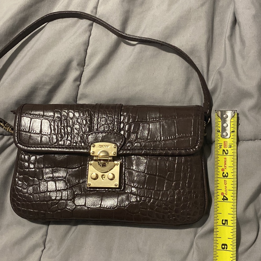 DKNY Brown Baguette Clutch - Picture 7 of 7